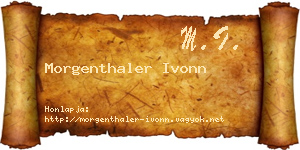 Morgenthaler Ivonn névjegykártya